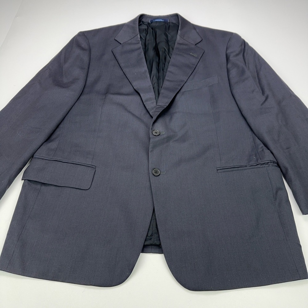 Joseph Abboud Collection Mens 44S‎ Navy Blue Wool Micro Stripe Blazer Sport Coat
